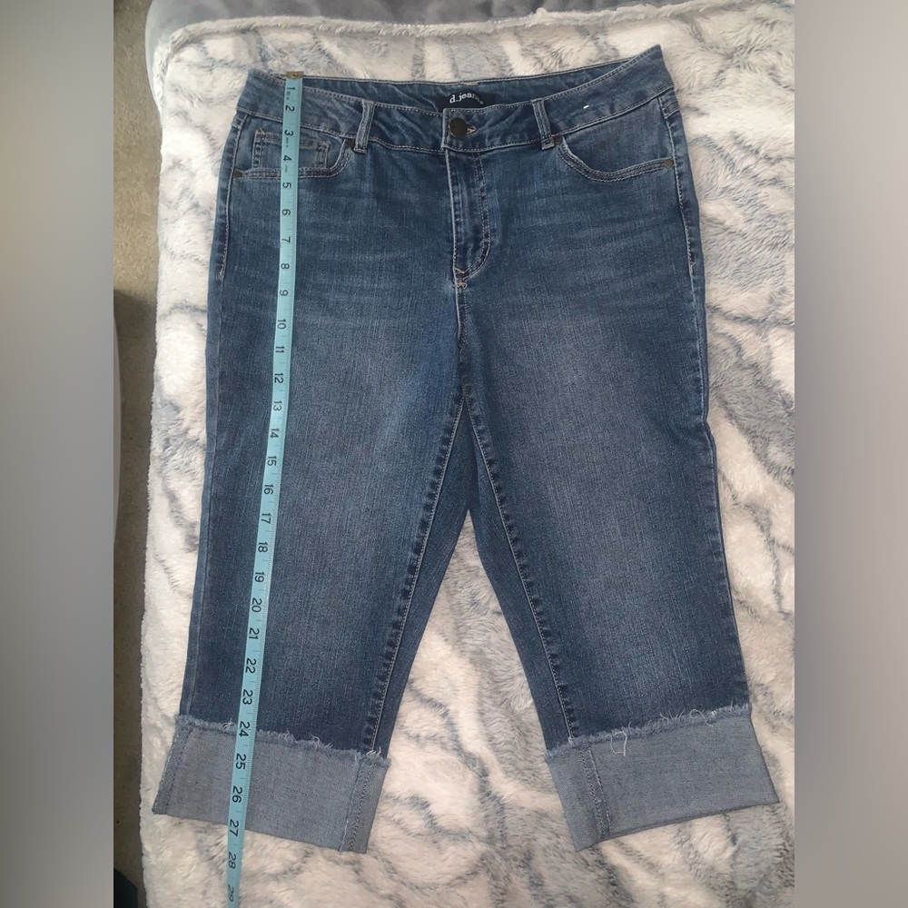 Lee Women's Blue Denim Capris - Rolled Hem